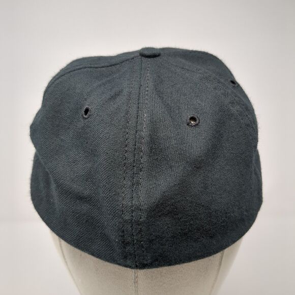 New Era Fitted Hat Black 6 7/8 Solid Blank 6 Panel Vent Holes Outdoor - Picture 5 of 8
